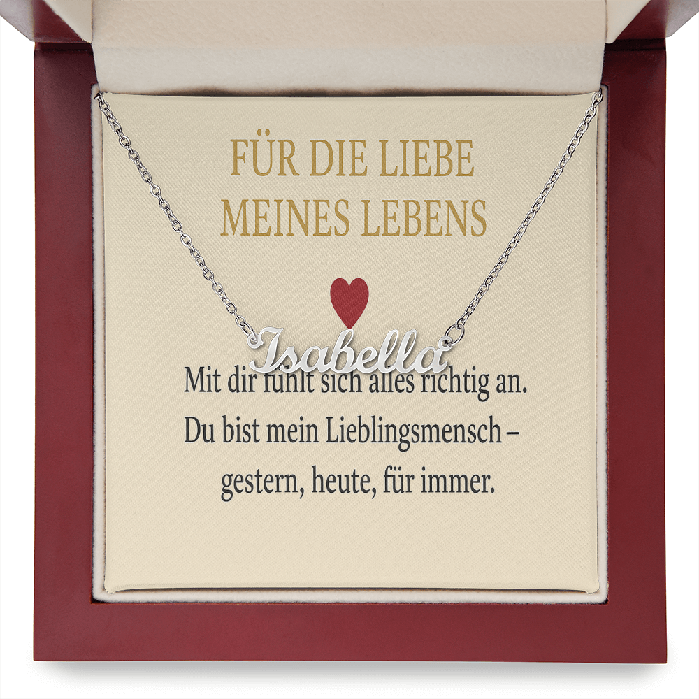 Namenskette inkl. Karte Liebe - Variante 1