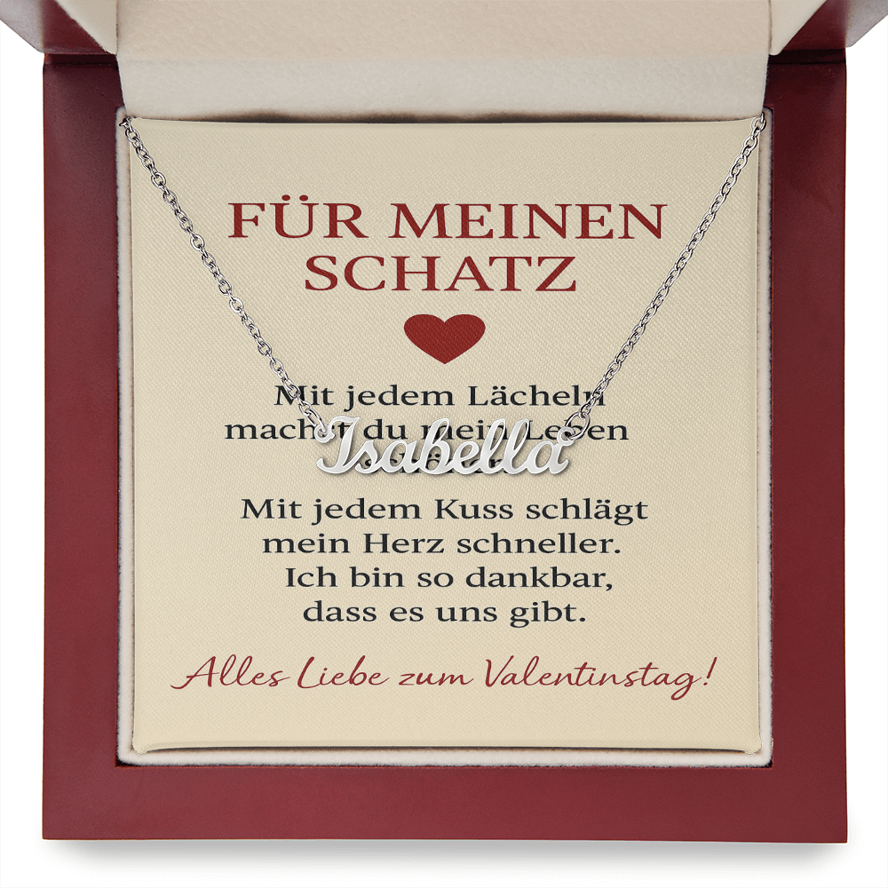 Namenskette inkl. Karte Valentinstag - Variante 5