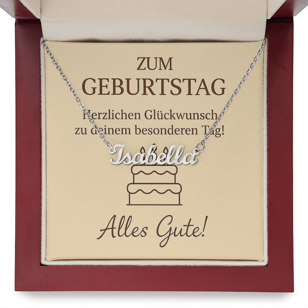 Namenskette inkl. Karte Geburtstag - Variante 4