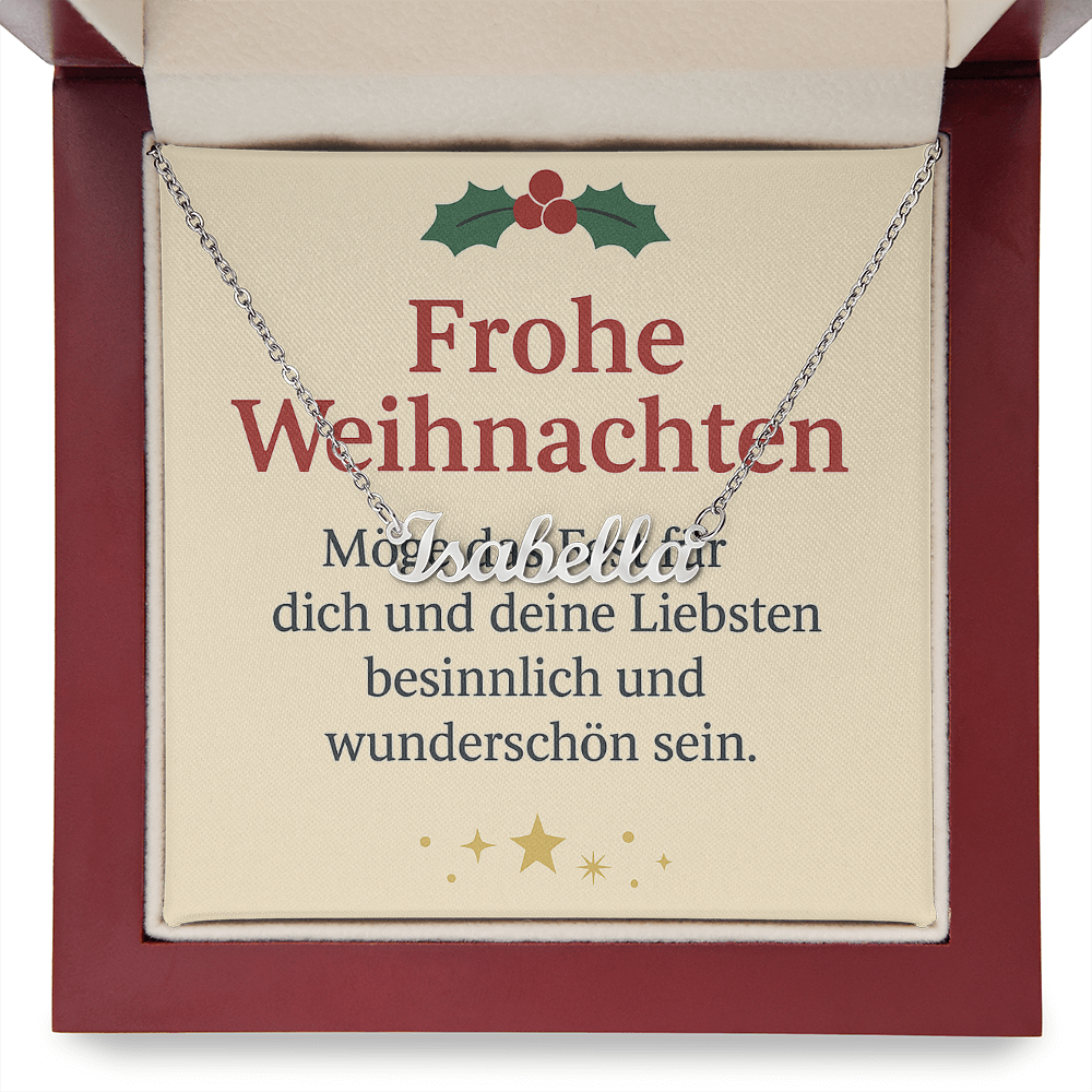 Namenskette inkl. Karte "Weihnachten" - Variante 2