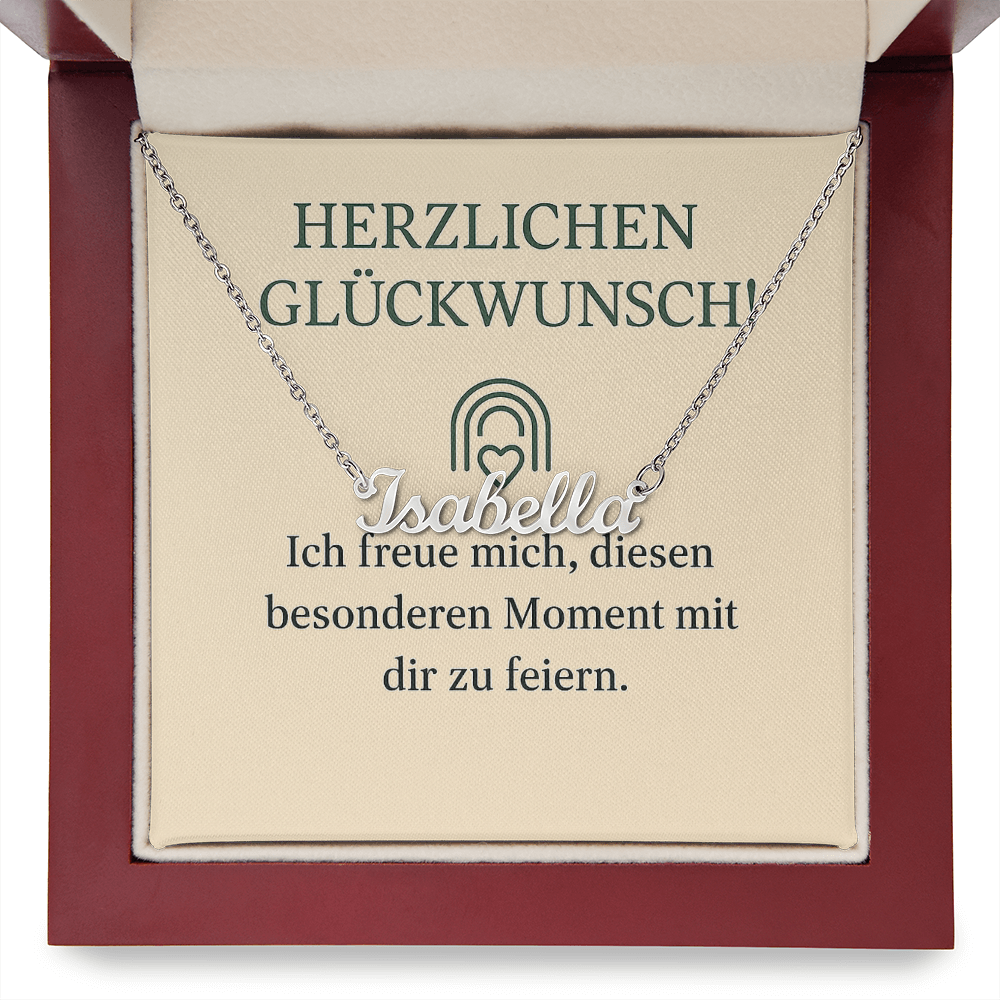 Namenskette inkl. Karte Glückwunsch - Variante 2