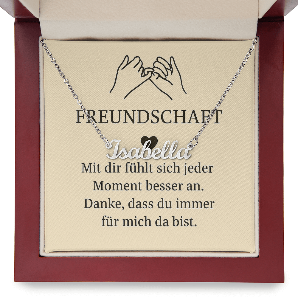Namenskette inkl. Karte - Freundschaft
