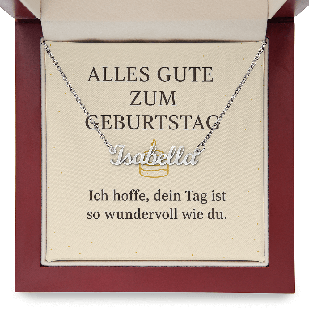 Namenskette inkl. Karte Geburtstag - Variante 2