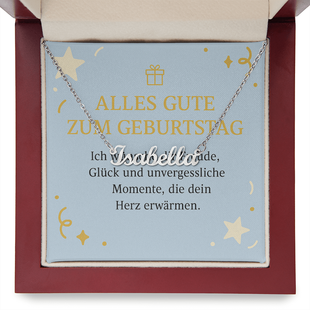 Namenskette inkl. Karte Geburtstag - Variante 3