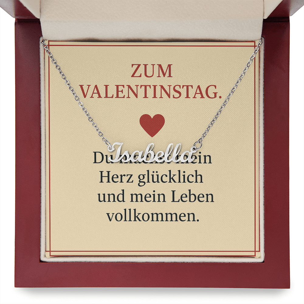 Namenskette inkl. Karte Valentinstag - Variante 1