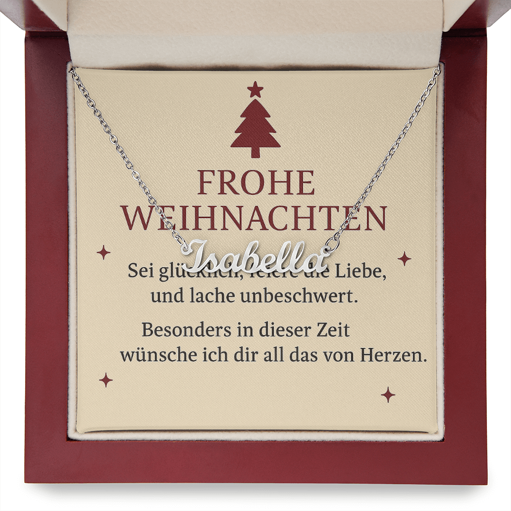 Namenskette inkl. Karte "Weihnachten" - Variante 4