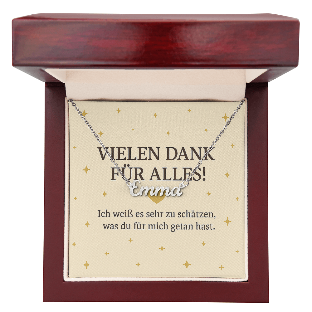 Namenskette inkl. Dankeskarte - Variante 1