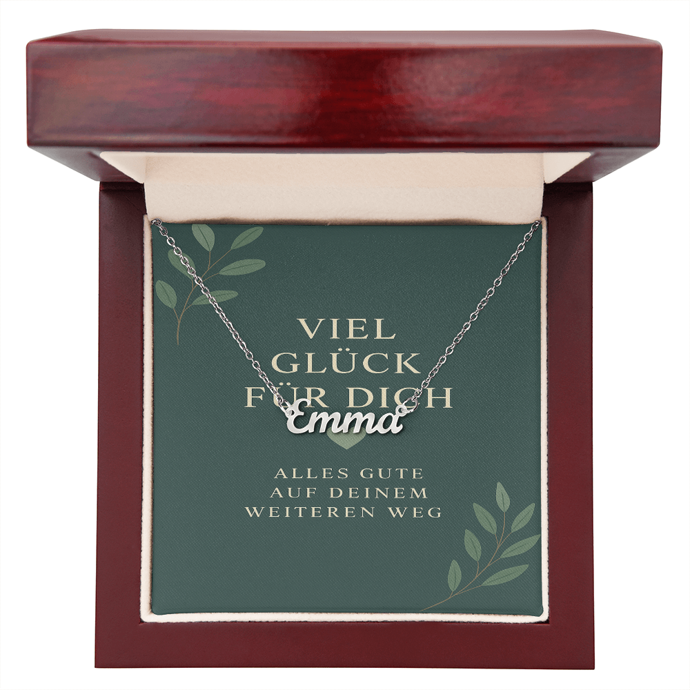 Namenskette inkl. Karte "Viel Glück" - Variante 1