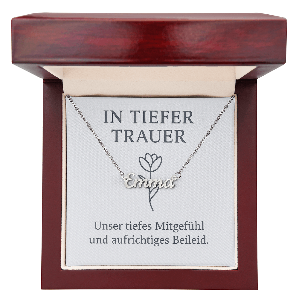 Namenskette inkl. Karte Trauer - Variante 1