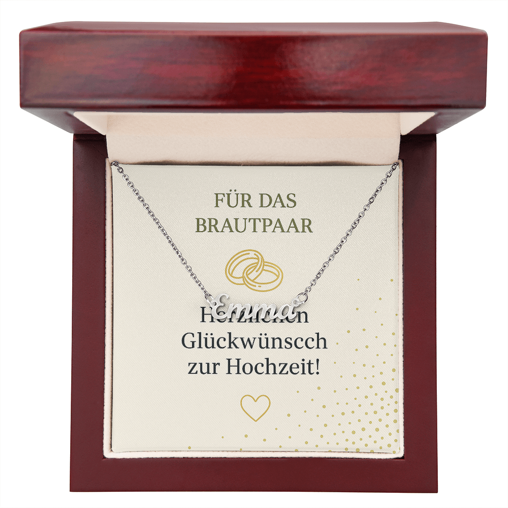Namenskette inkl. Karte Hochzeit- Variante 1