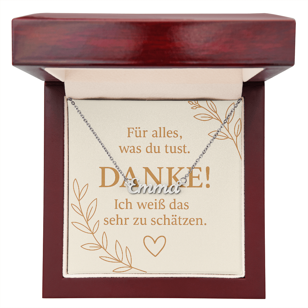 Namenskette inkl. Dankeskarte - Variante 3