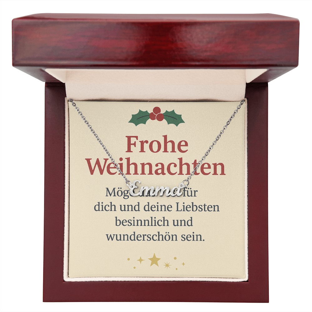 Namenskette inkl. Karte "Weihnachten" - Variante 2