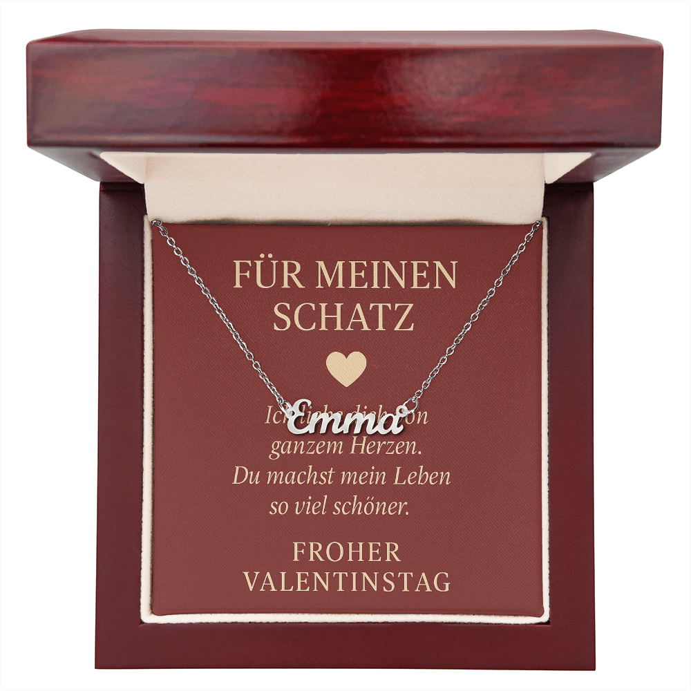 Namenskette inkl. Karte Valentinstag - Variante 3