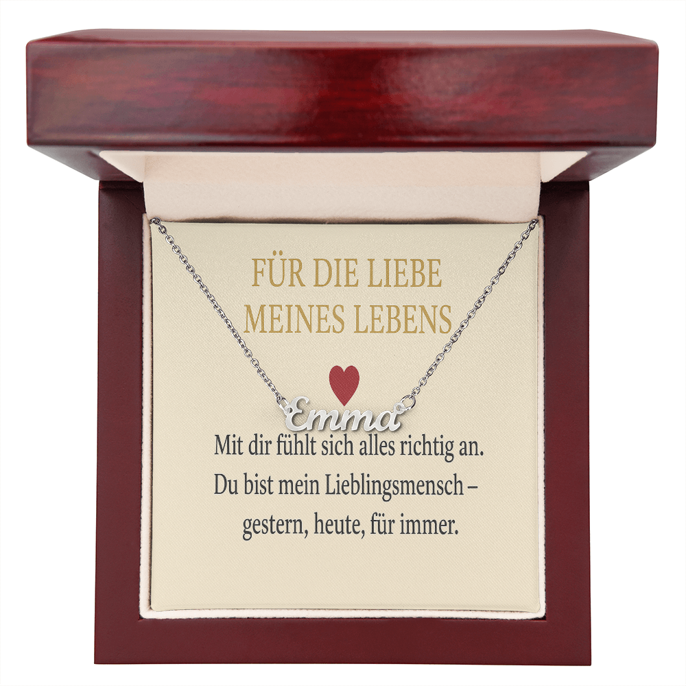 Namenskette inkl. Karte Liebe - Variante 1