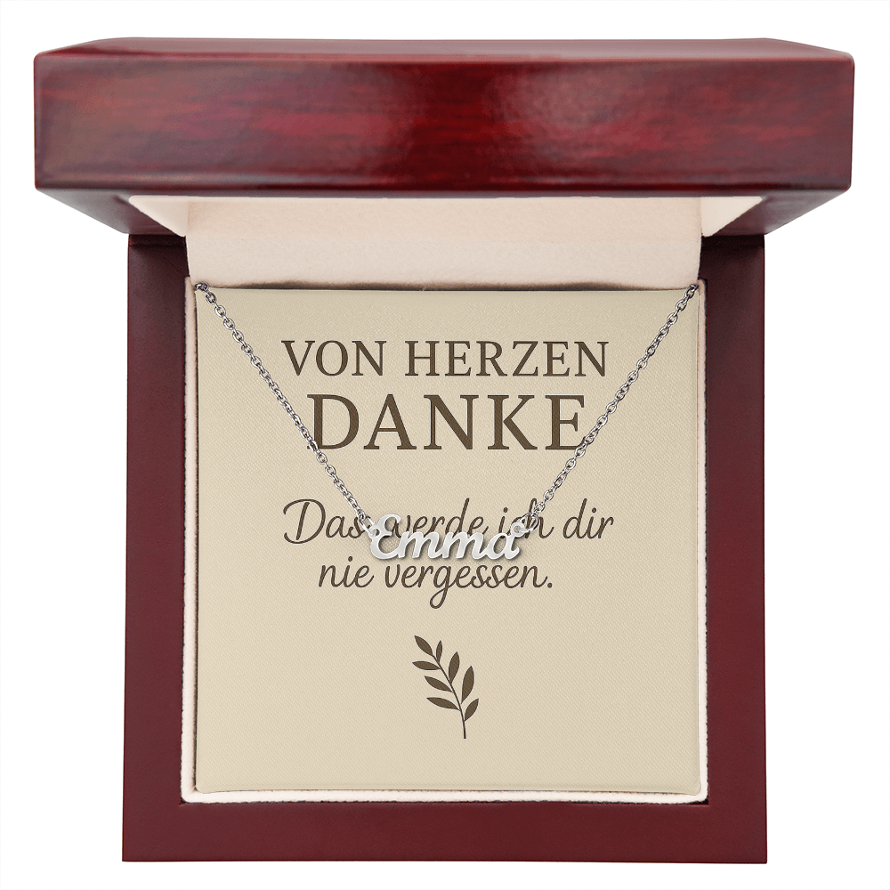 Namenskette inkl. Dankeskarte - Variante 2