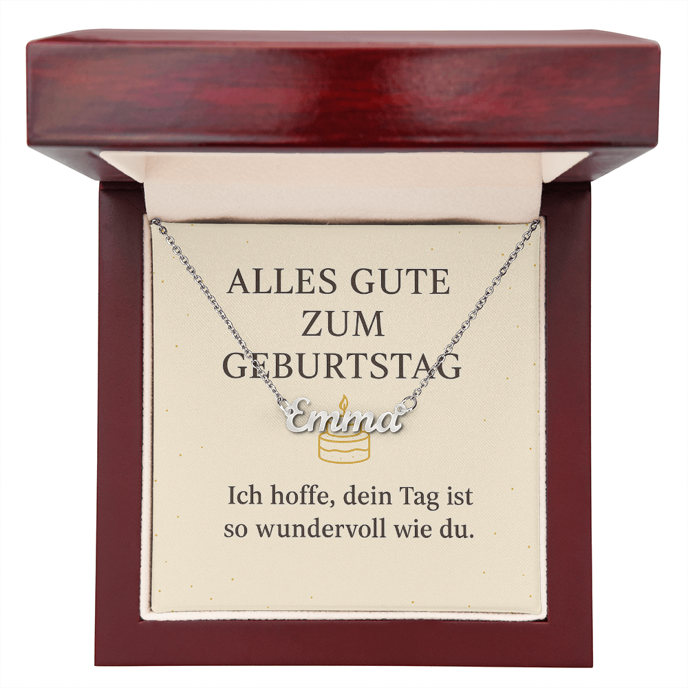 Namenskette inkl. Karte Geburtstag - Variante 2