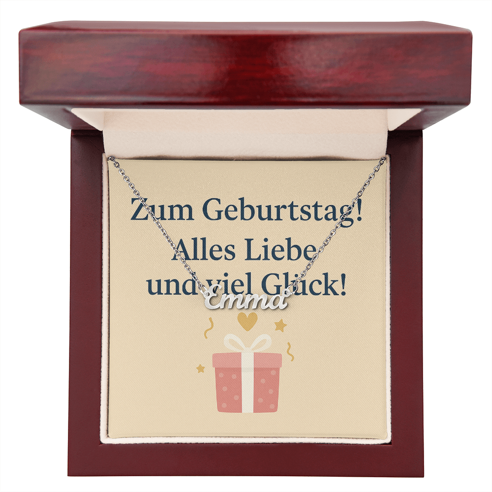 Namenskette inkl. Karte Geburtstag - Variante 5