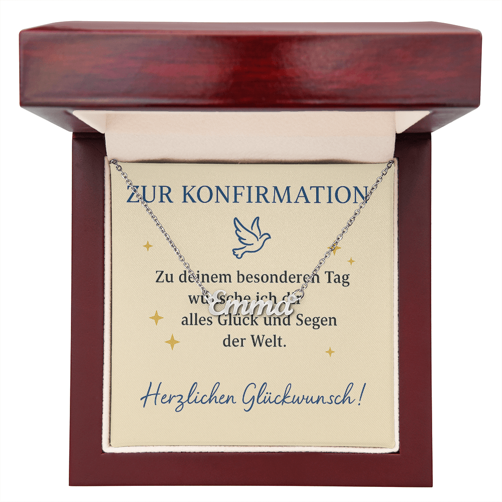 Namenskette inkl. Karte Konfirmation - Variante 1