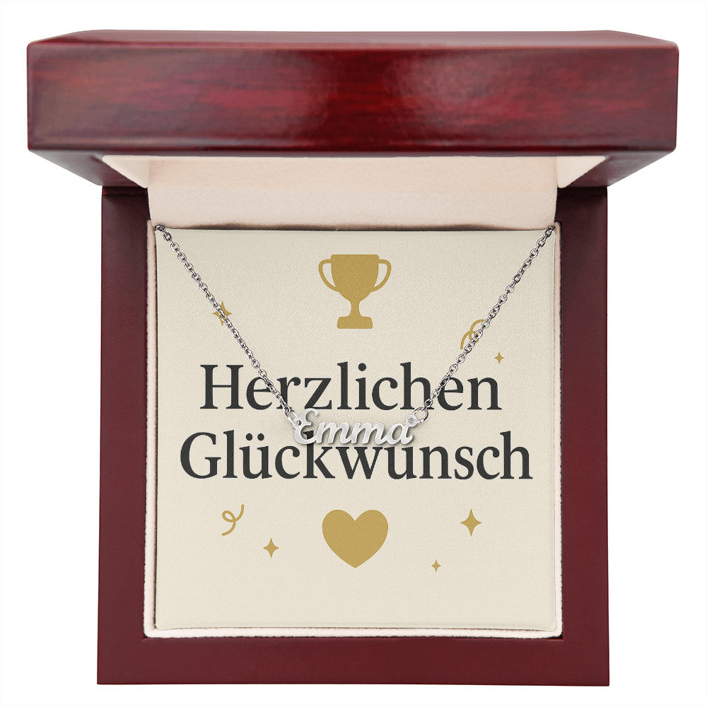 Namenskette inkl. Karte Glückwunsch - Variante 1