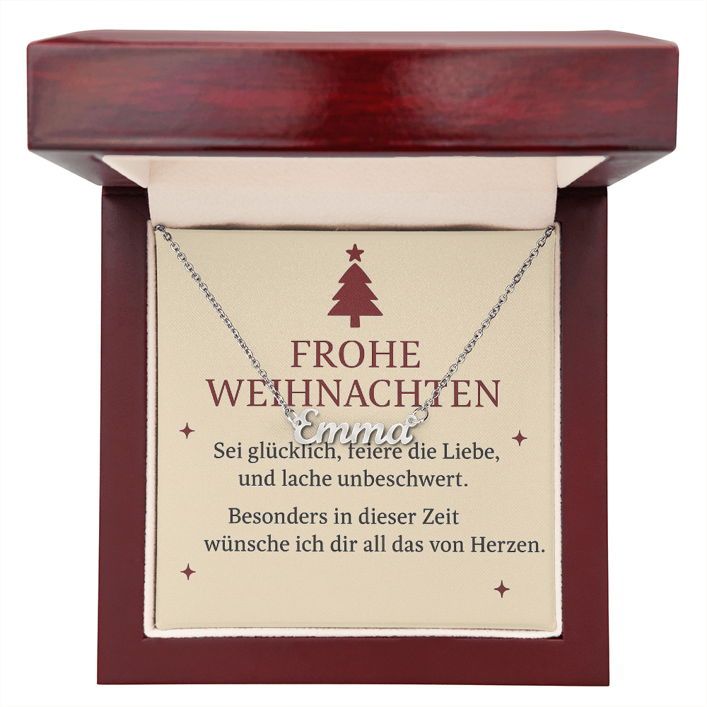 Namenskette inkl. Karte "Weihnachten" - Variante 4
