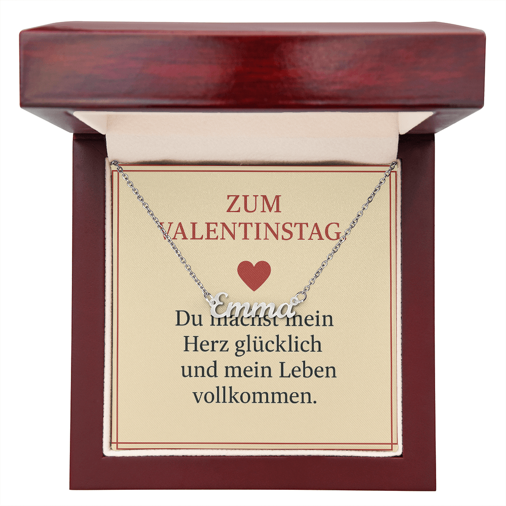 Namenskette inkl. Karte Valentinstag - Variante 1