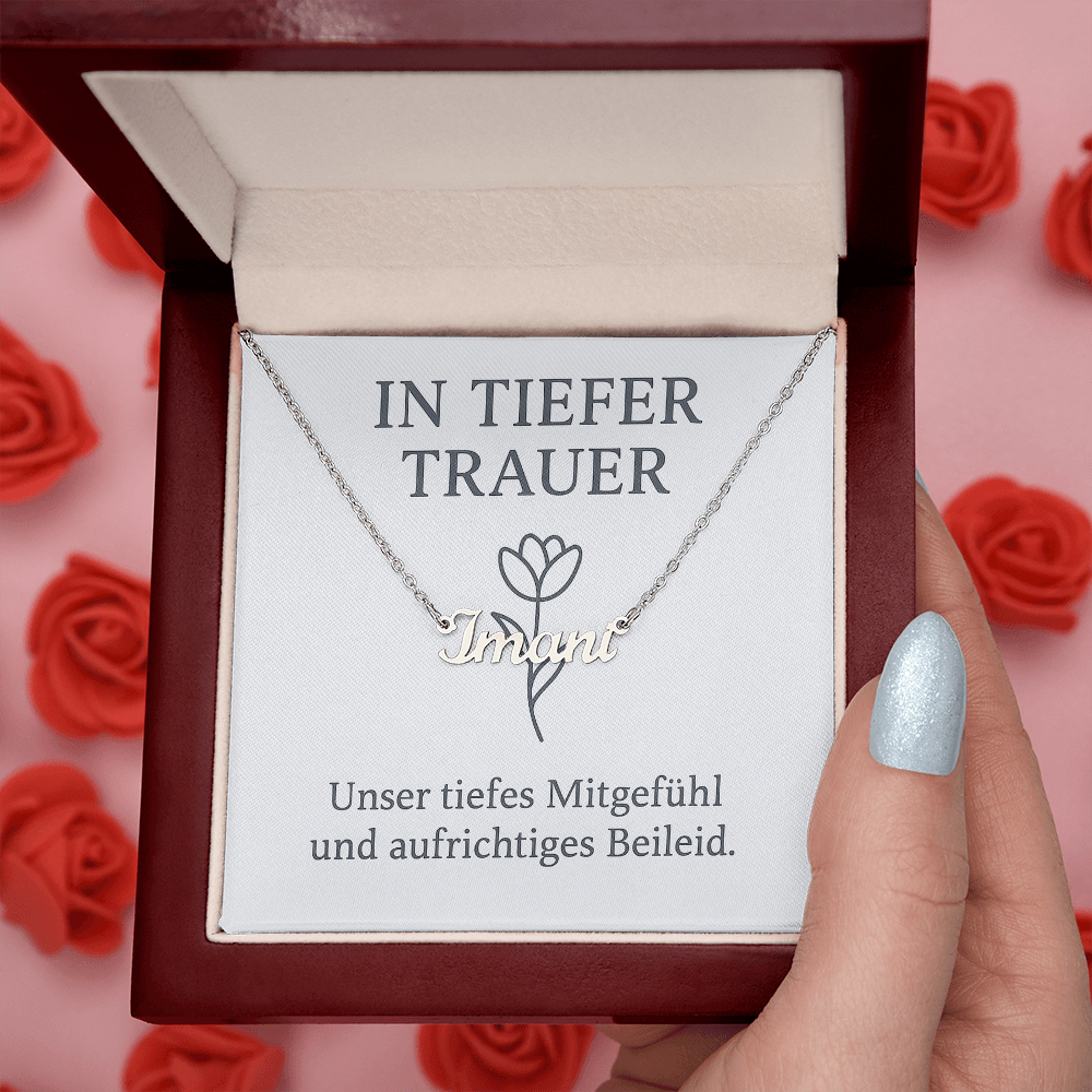 Namenskette inkl. Karte Trauer - Variante 1