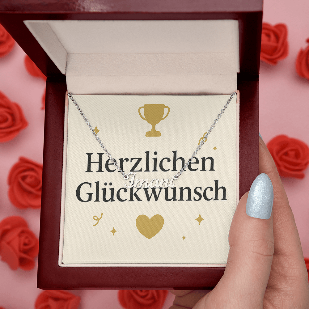 Namenskette inkl. Karte Glückwunsch - Variante 1
