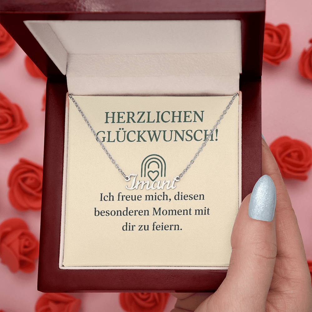 Namenskette inkl. Karte Glückwunsch - Variante 2