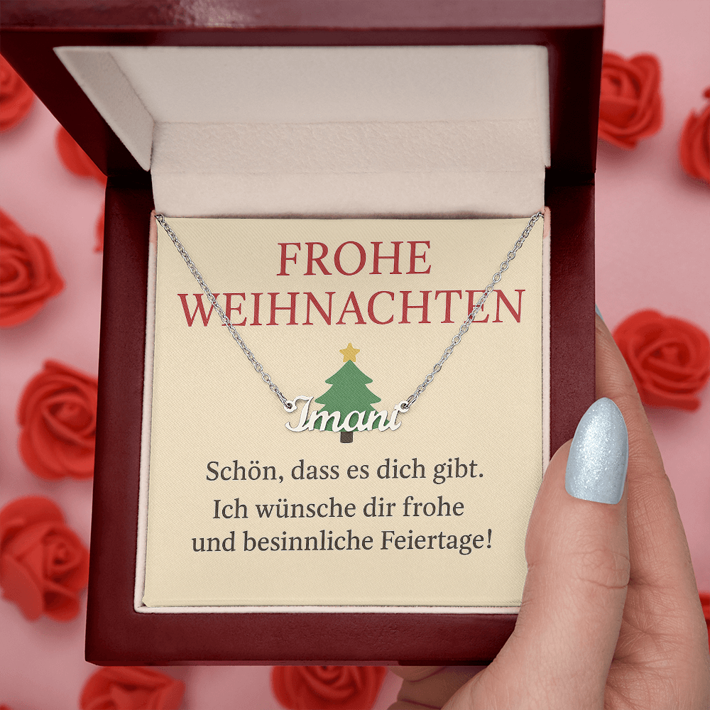Namenskette inkl. Karte "Weihnachten" - Variante 6
