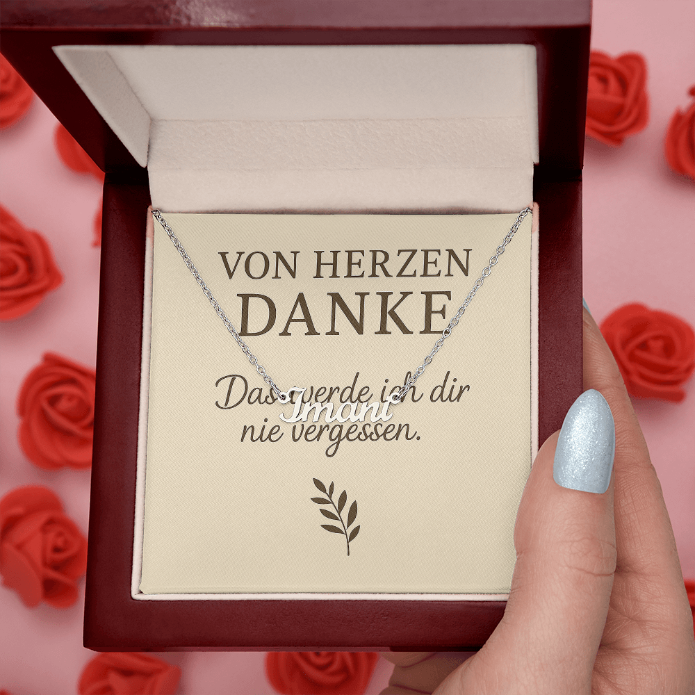 Namenskette inkl. Dankeskarte - Variante 2