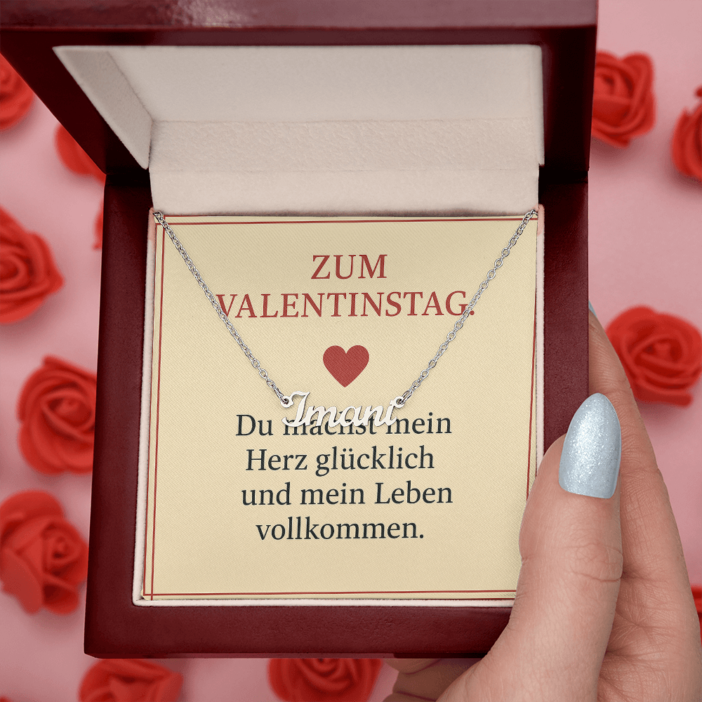 Namenskette inkl. Karte Valentinstag - Variante 1