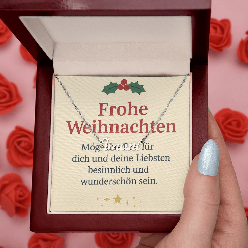 Namenskette inkl. Karte "Weihnachten" - Variante 2