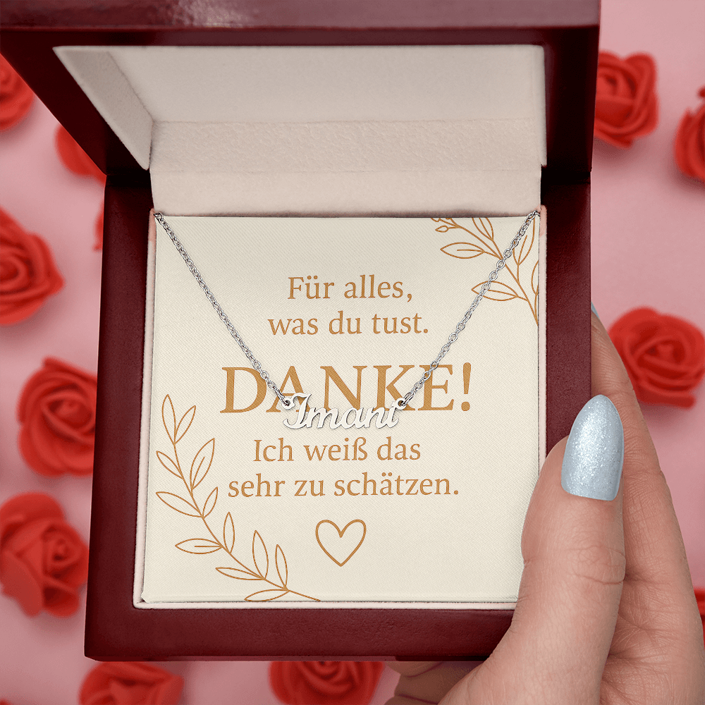 Namenskette inkl. Dankeskarte - Variante 3