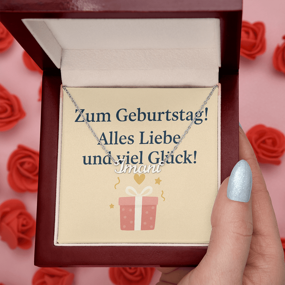 Namenskette inkl. Karte Geburtstag - Variante 5