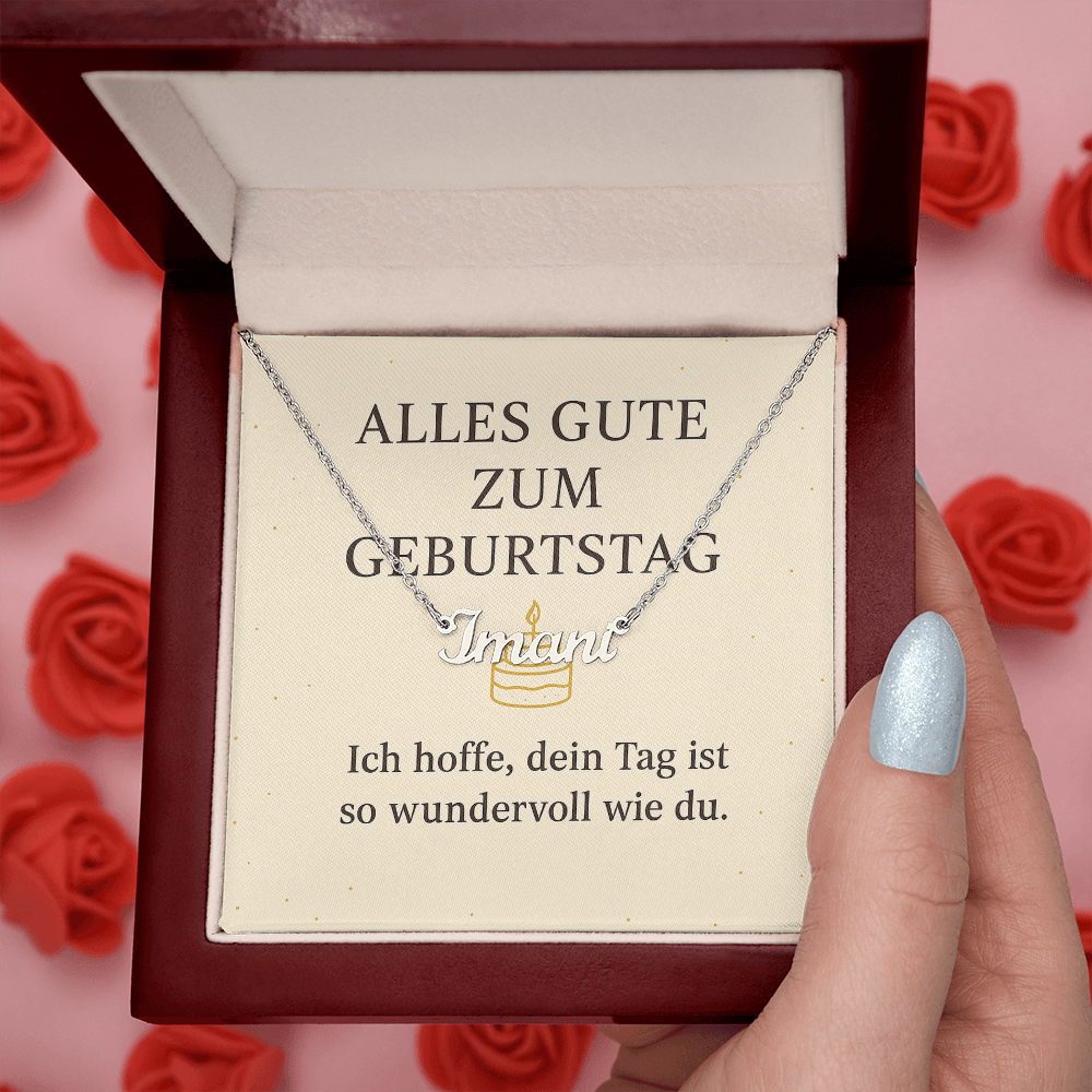 Namenskette inkl. Karte Geburtstag - Variante 2