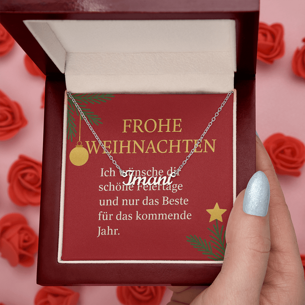 Namenskette inkl. Karte "Weihnachten" - Variante 7