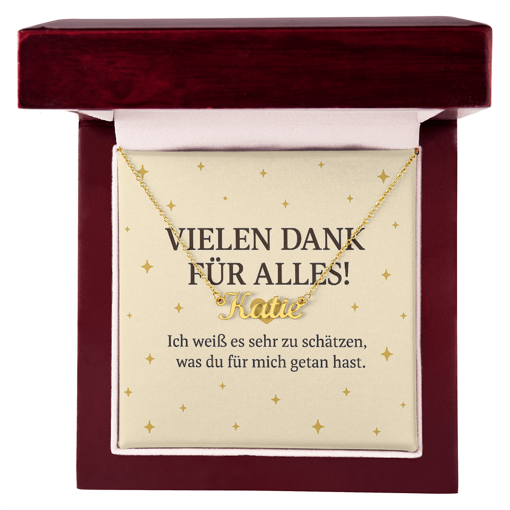 Namenskette inkl. Dankeskarte - Variante 1