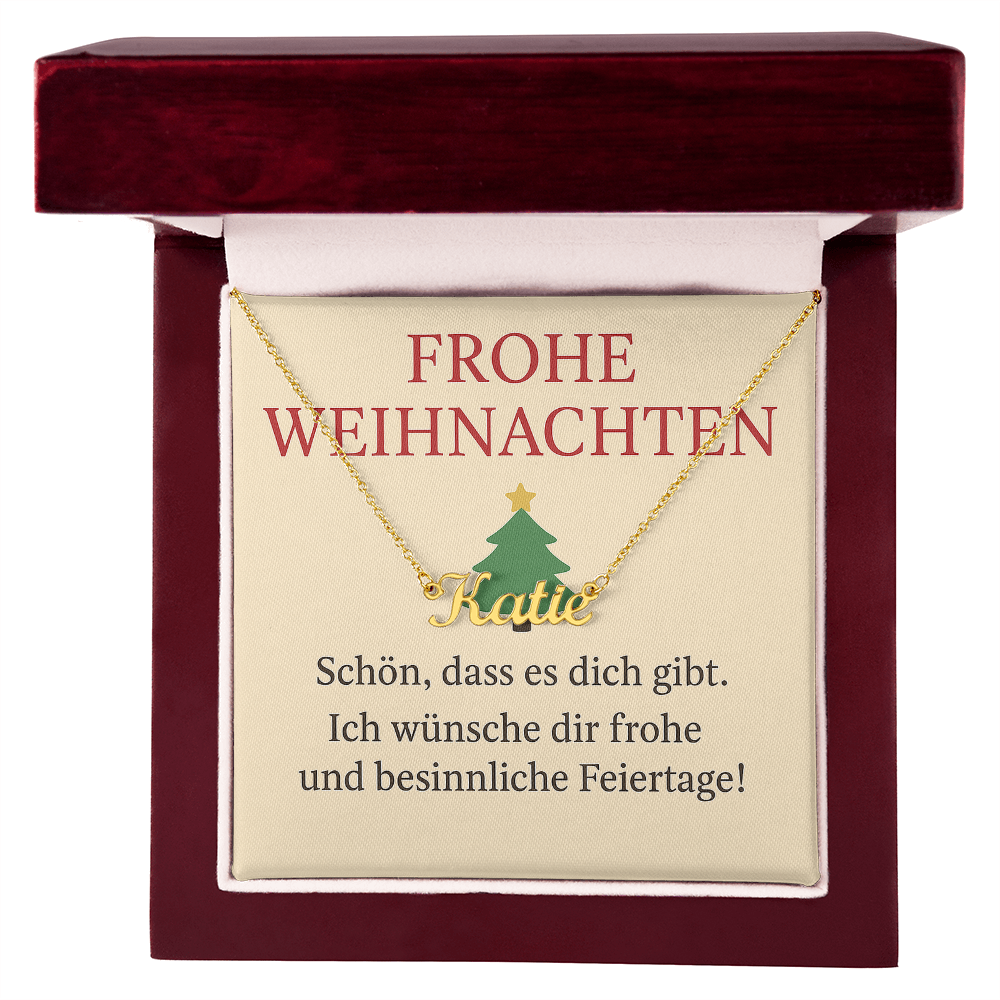 Namenskette inkl. Karte "Weihnachten" - Variante 6