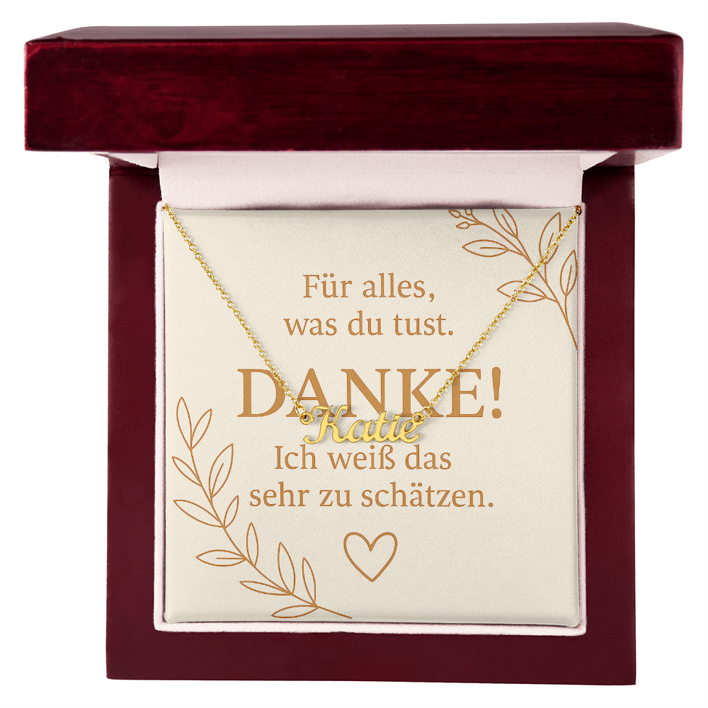 Namenskette inkl. Dankeskarte - Variante 3