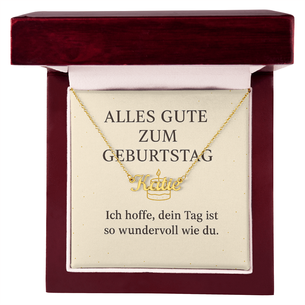 Namenskette inkl. Karte Geburtstag - Variante 2