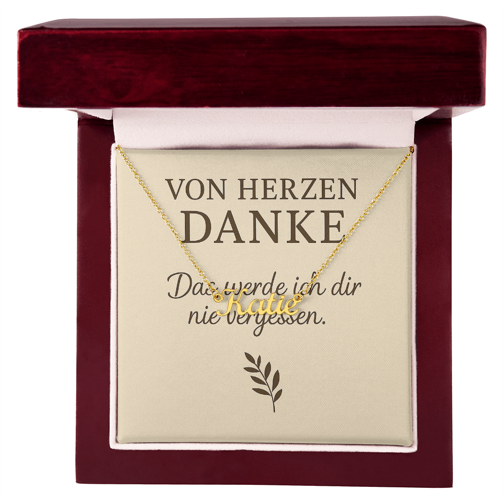 Namenskette inkl. Dankeskarte - Variante 2