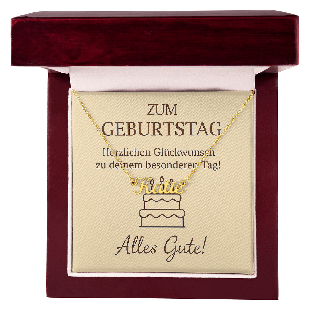 Namenskette inkl. Karte Geburtstag - Variante 4