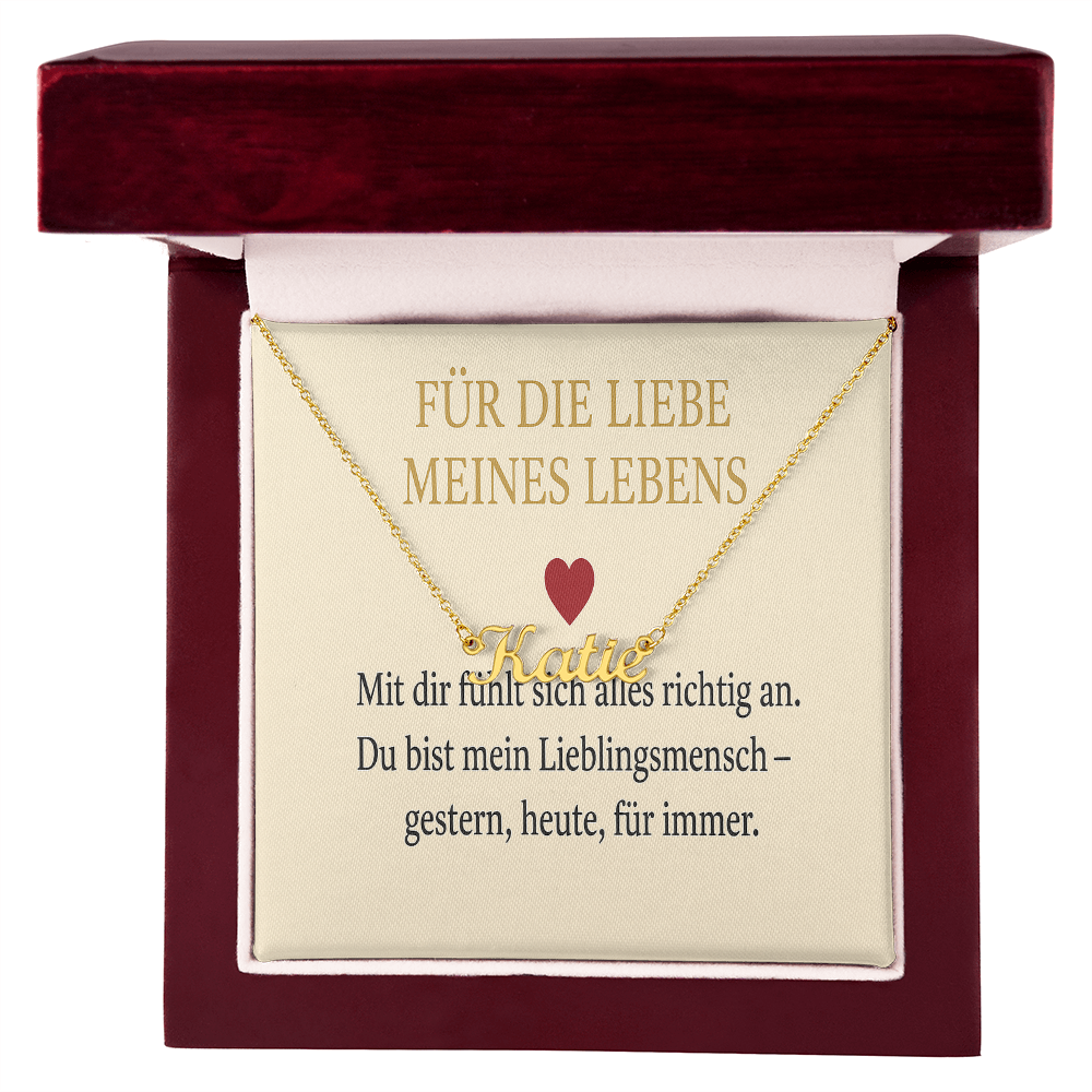 Namenskette inkl. Karte Liebe - Variante 1