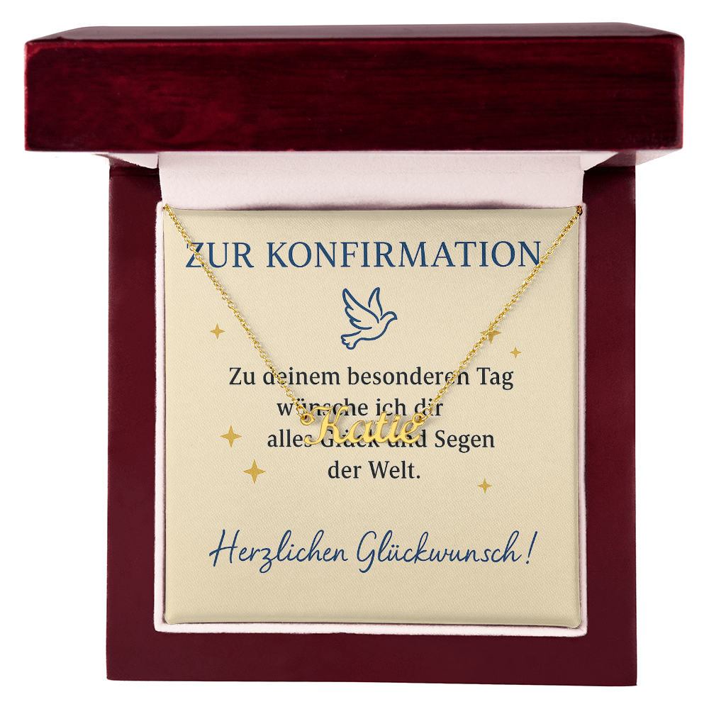 Namenskette inkl. Karte Konfirmation - Variante 1