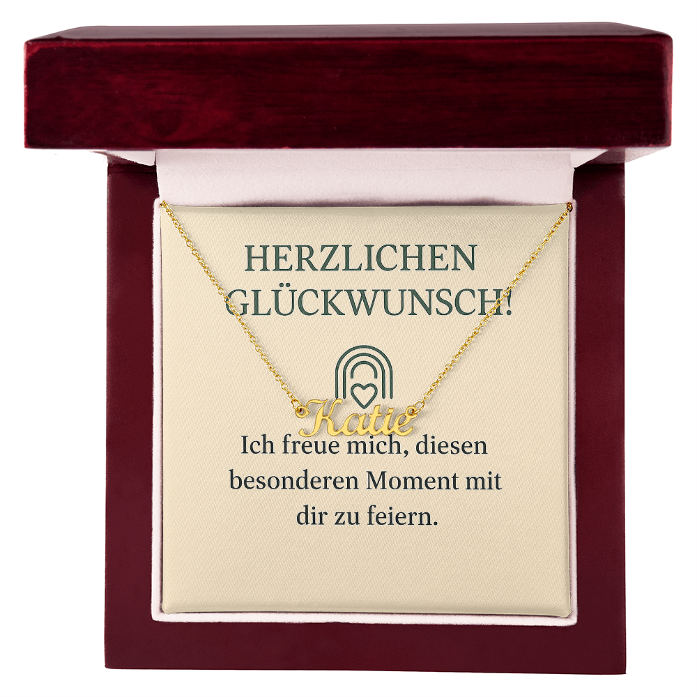 Namenskette inkl. Karte Glückwunsch - Variante 2
