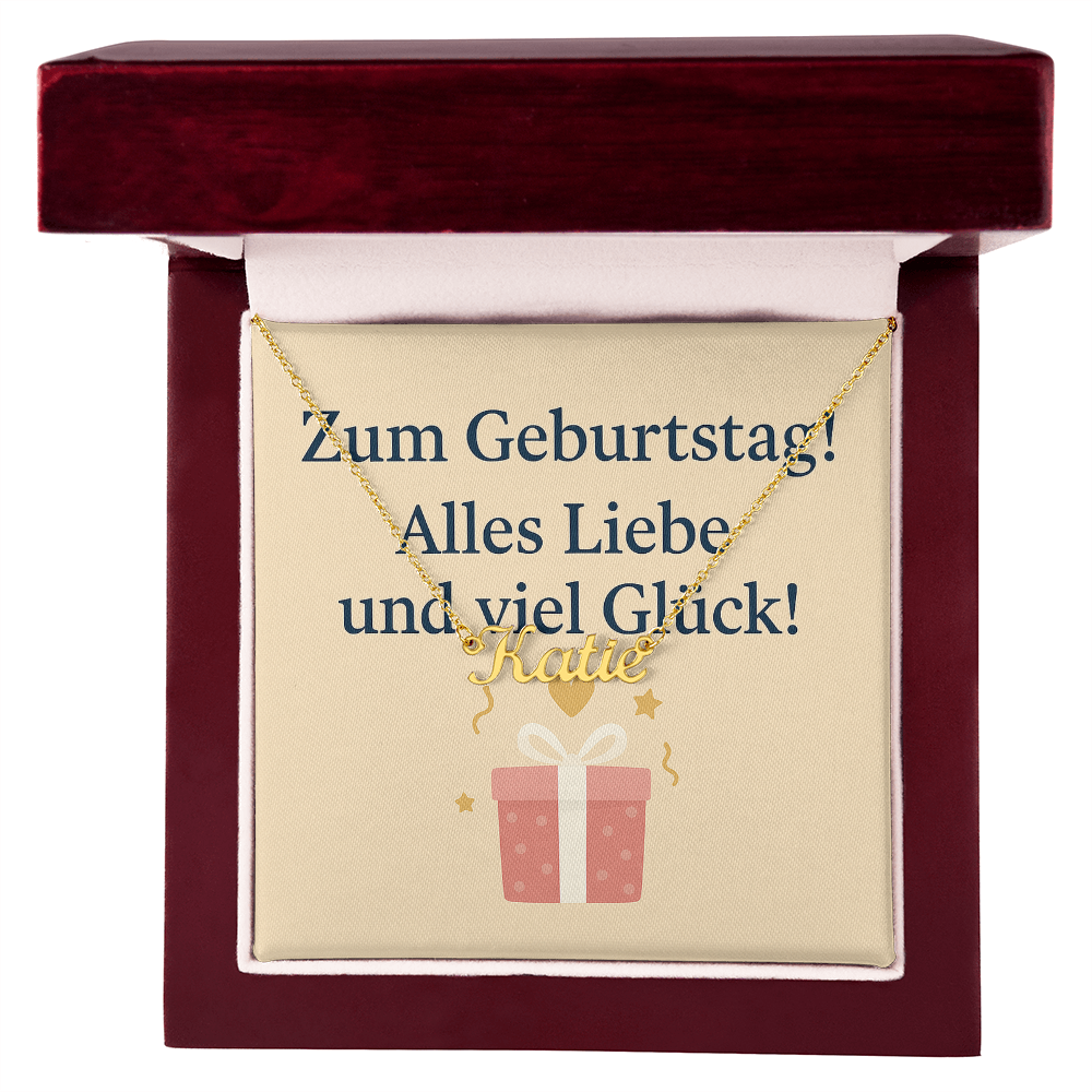 Namenskette inkl. Karte Geburtstag - Variante 5