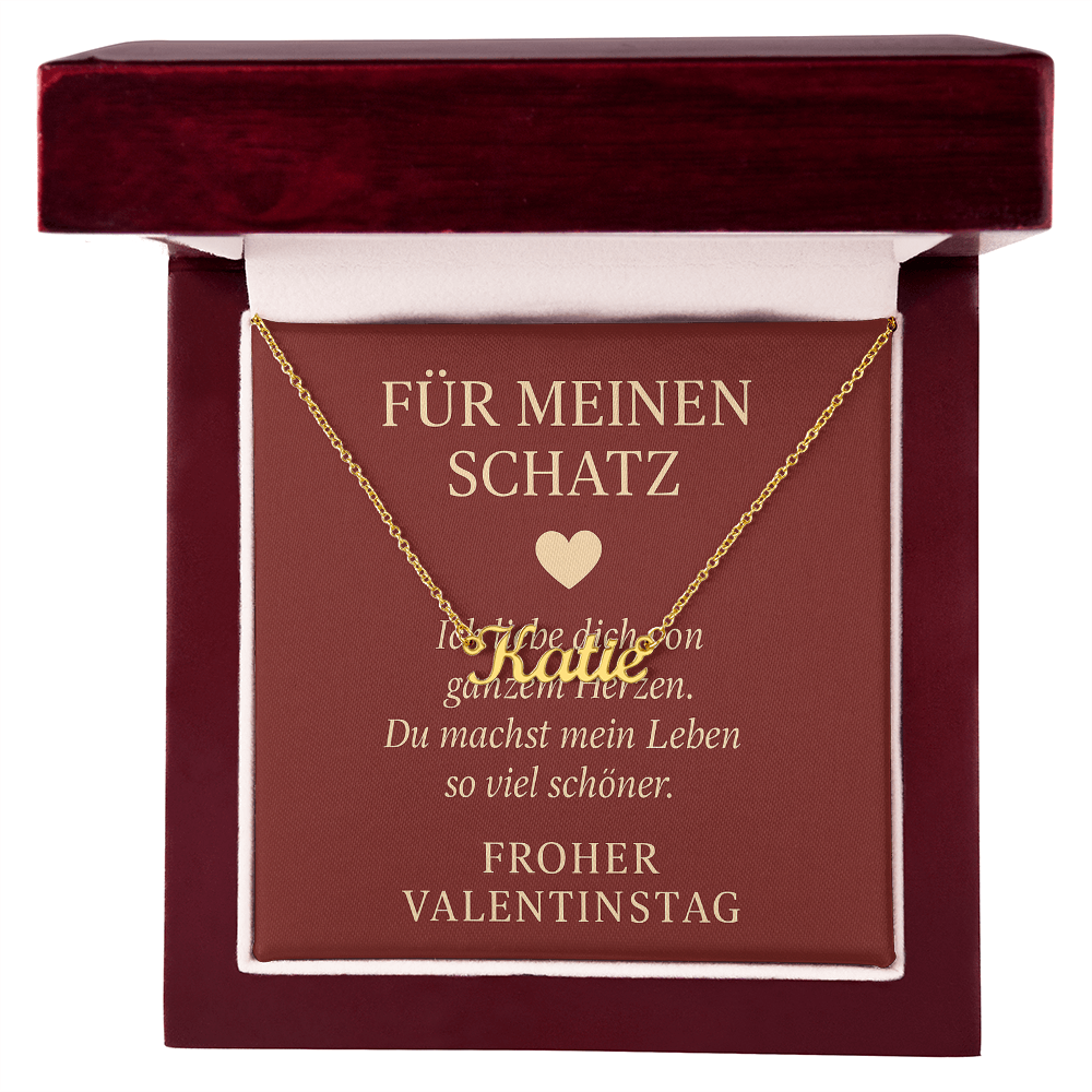 Namenskette inkl. Karte Valentinstag - Variante 3