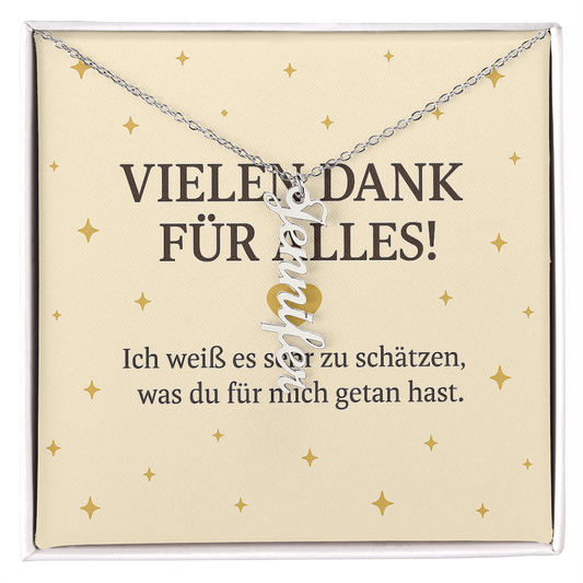 Namenskette vertikal inkl. Karte "Dankeskarte" - Variante 1