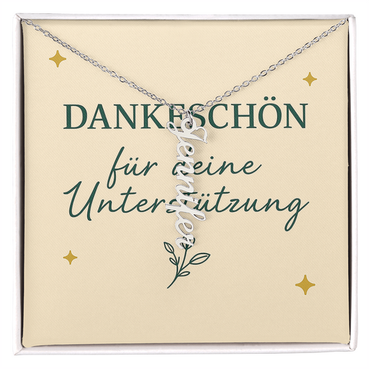 Namenskette vertikal inkl. Karte "Dankeskarte" - Variante 4