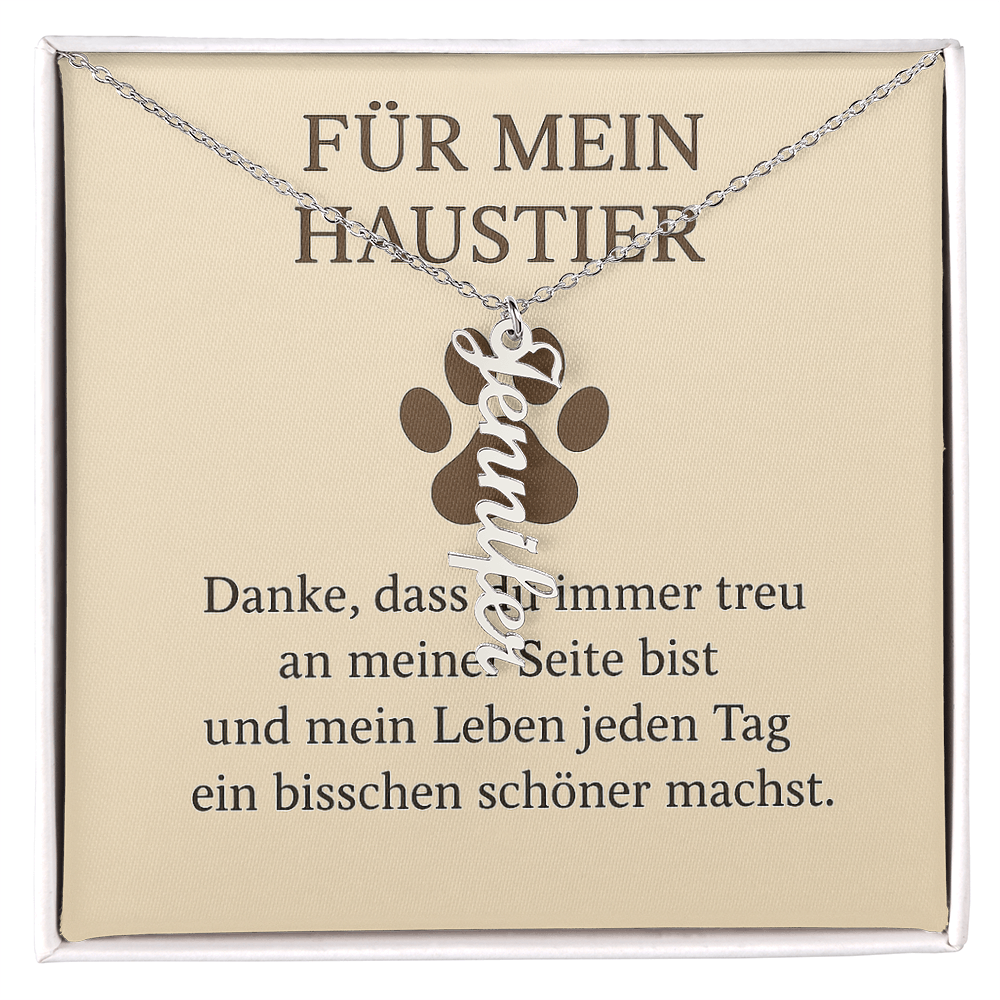 Namenskette vertikal inkl. Karte "Haustier" - Variante 2